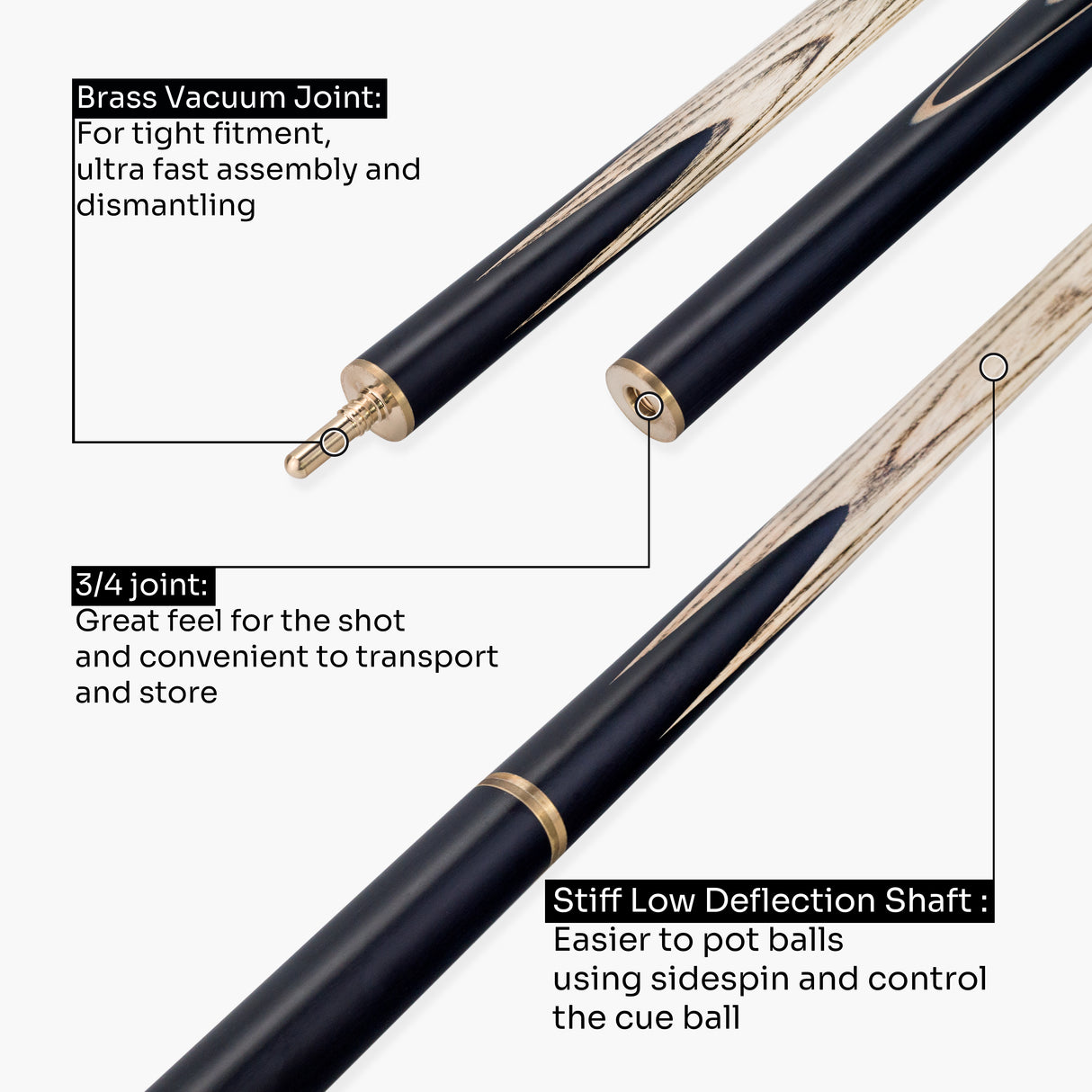 PRO147 Pearl Series Hazel Burl 3/4 Joint Deluxe Cue and Case Set with 9.5mm Professional Red Leather Tip
