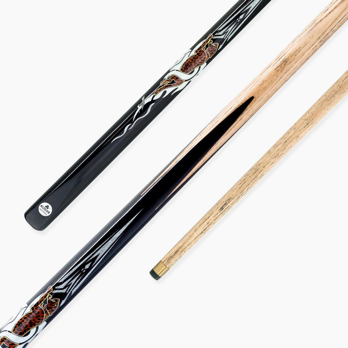 Kudos Flaming Tiger 57 Inch One Piece English Pool Cue 8.5mm Tip