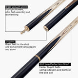 PRO147 Pearl Series Zebra 3/4 Joint Deluxe Cue and Case Set with 9.5mm Professional Red Leather Tip