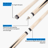 Jonny 8 Ball 57 Inch 2 Piece Pub Style Snooker Pool Cue and Case Set with 9.5mm Tip