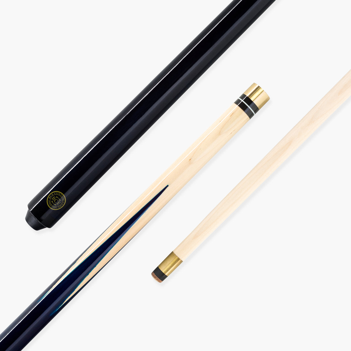 BCE 57 Inch 2pc Clubline Economy Hardwood Pool Snooker Cue with 11mm Screw On Tip Cue + Case