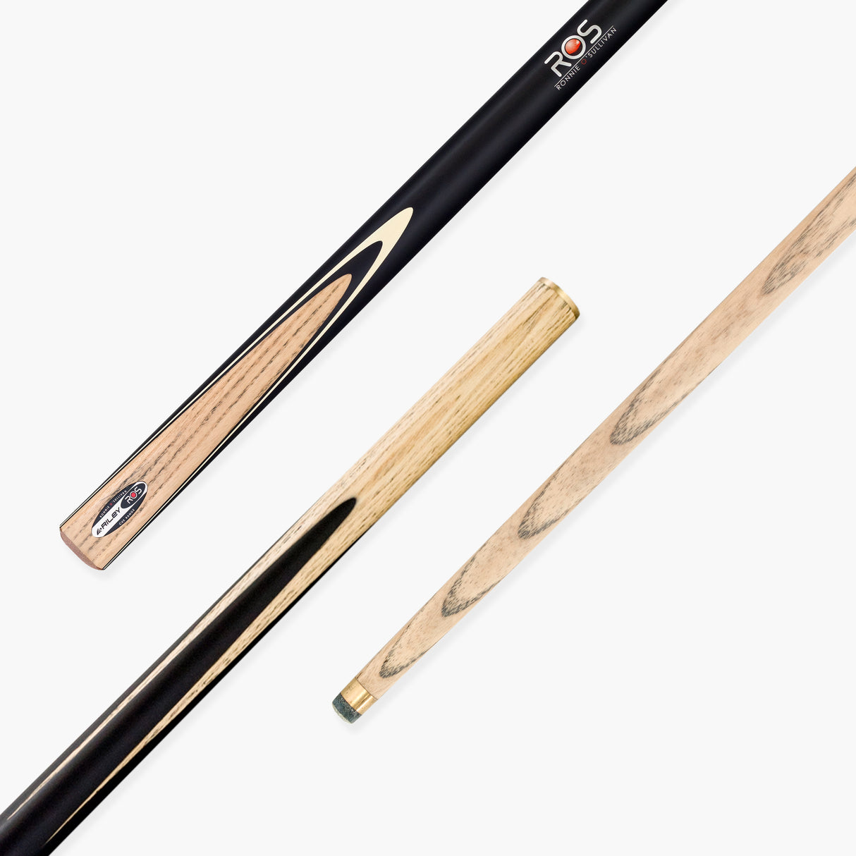 Riley Ronnie O’Sullivan Endorsed Limited Edition 2 Piece Ash Snooker and English Pool Cue 9.5mm Tip with Mini Butt Extension - EL-06E