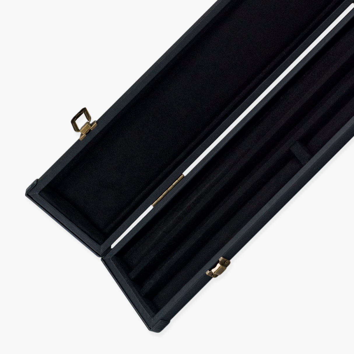 PRO147 Plain Black Deluxe 2 Piece 3 SLOT Snooker Pool Cue Case with Plastic Ends