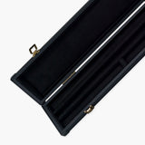 PRO147 Plain Black Deluxe 2 Piece 3 SLOT Snooker Pool Cue Case with Plastic Ends