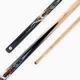 Kudos Flaming Tiger 57 Inch One Piece English Pool Cue and Case Set 8.5mm Tip