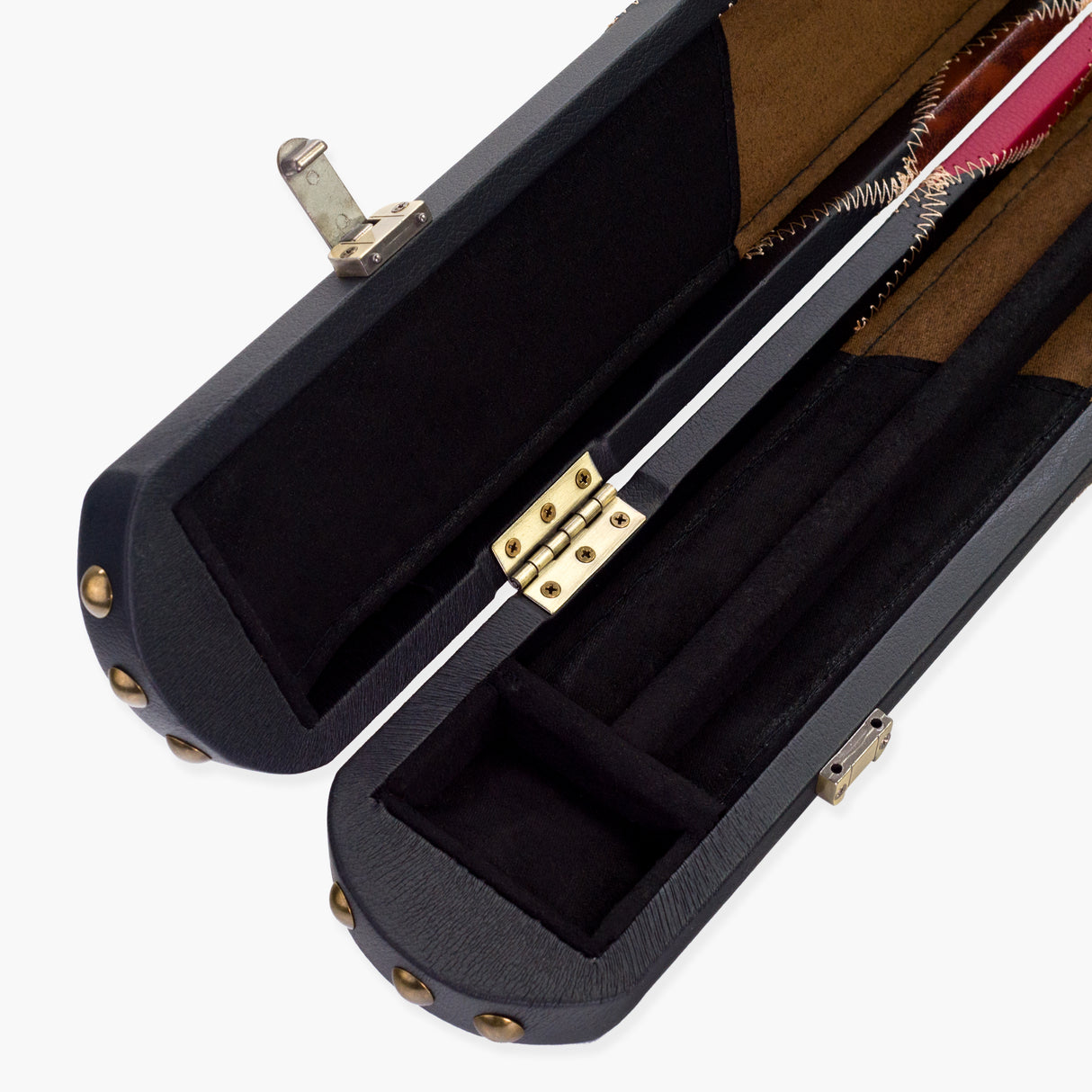 Baize Master 3/4 Joint 2 Slot DIAMONDS Luxury Round End Case with Studs - Holds 1 x ¾ Cue + Extensions and Accessories