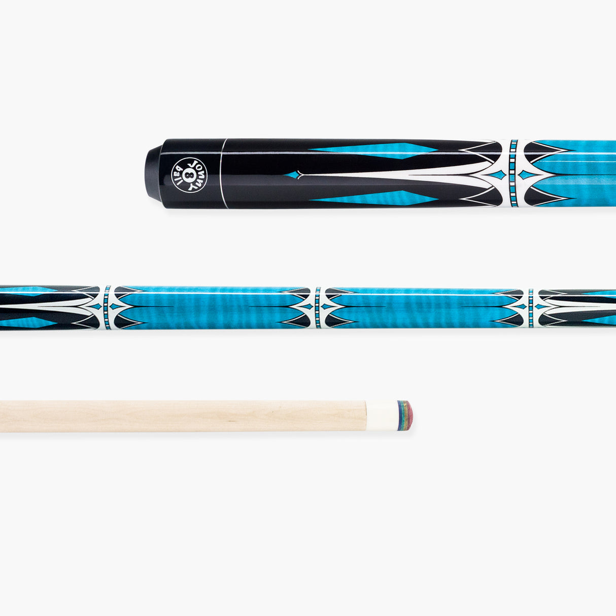 Jonny 8 Ball Harpoon 58 Inch 2 Piece American Pool Cue with Birch Shaft and 13mm Layered Tip