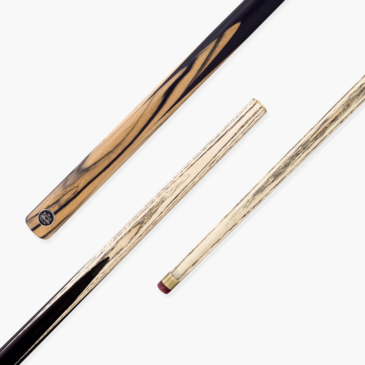 Baize Master Crombie 2 Piece 57 Inch English Pool Cue and Case Set with 8.5mm Red Layered Tip