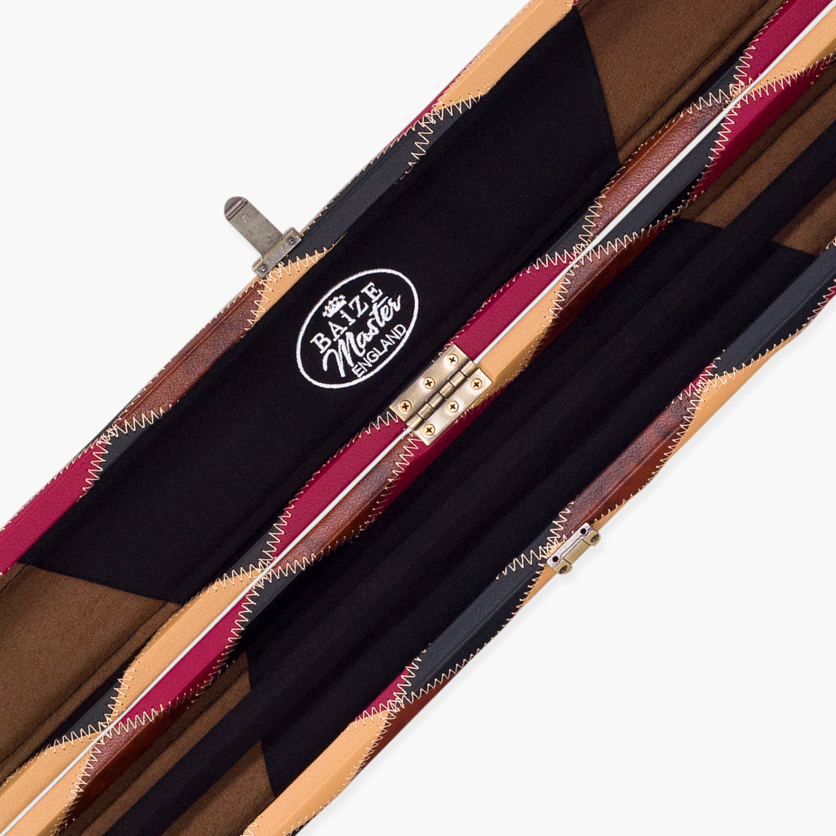 Baize Master 3/4 Joint 2 Slot DIAMONDS Luxury Round End Case with Studs - Holds 1 x ¾ Cue + Extensions and Accessories