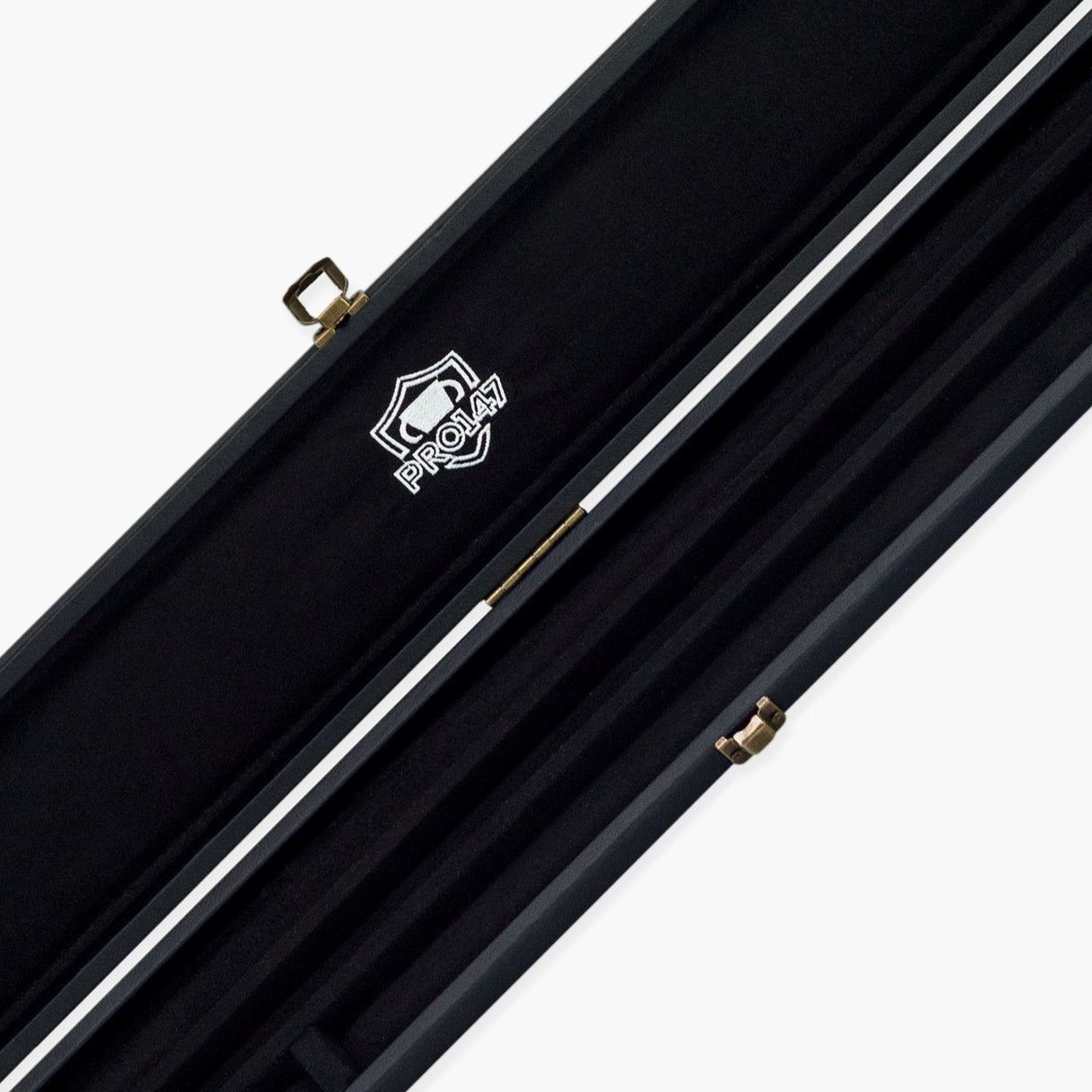 PRO147 Plain Black Deluxe 2 Piece 3 SLOT Snooker Pool Cue Case with Plastic Ends