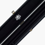 PRO147 Plain Black Deluxe 2 Piece 3 SLOT Snooker Pool Cue Case with Plastic Ends