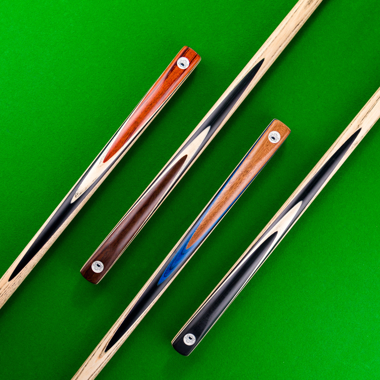 PRO147 Pro Match Rosewood 2 Piece Snooker and Pool Cue 9.5mm Green Layered Tip