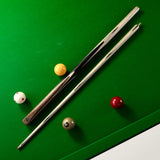 Jonny 8 Ball Walnut 57 Inch Two Piece English Pool Cue and Case Set 8.5mm Red Layered Tip