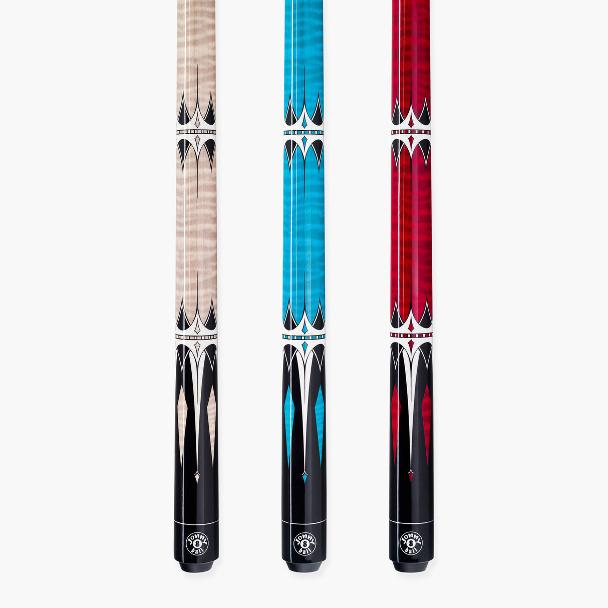 Jonny 8 Ball Harpoon 58 Inch 2 Piece American Pool Cue with Birch Shaft and 13mm Layered Tip