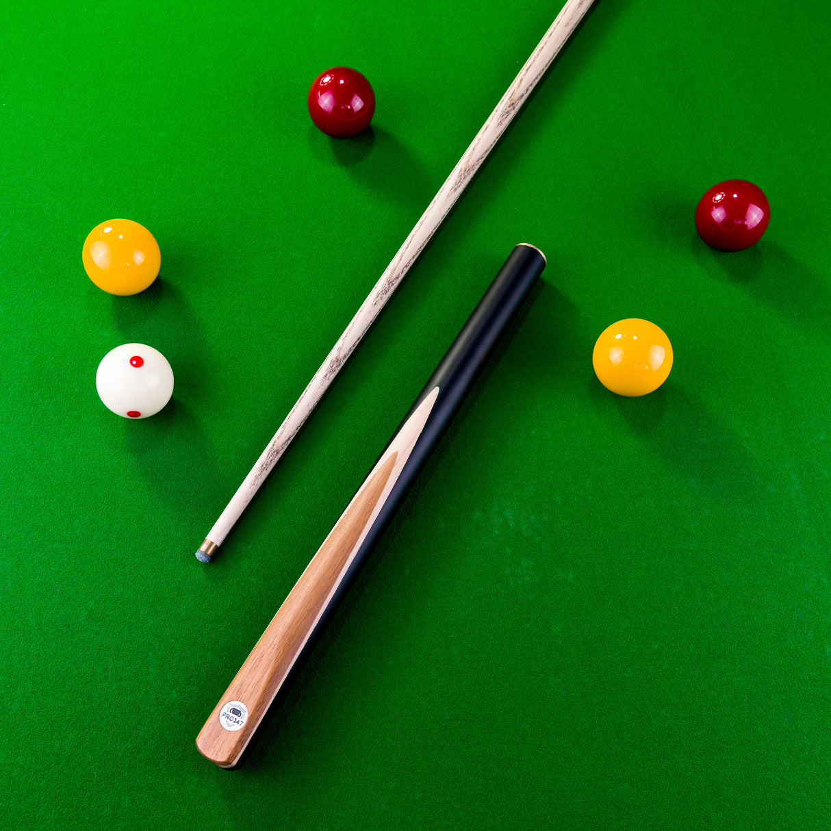 PRO147 Maple Flash 3/4 Jointed Snooker and Pool Cue and Case Set 9.5mm Tip
