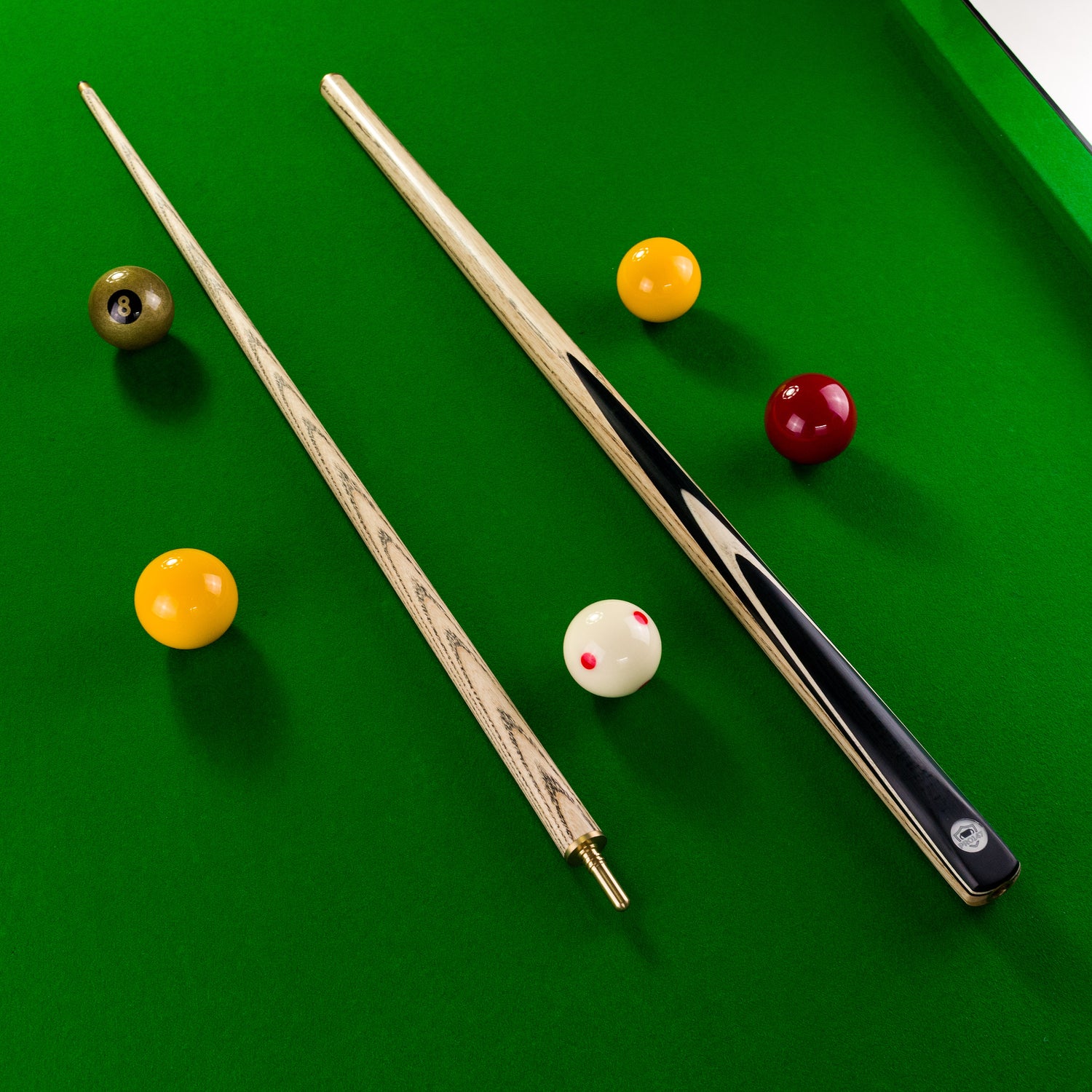 PRO147 Pro Match Ebony 2 Piece Snooker Pool Cue and Case Set 9.5mm Tip ...