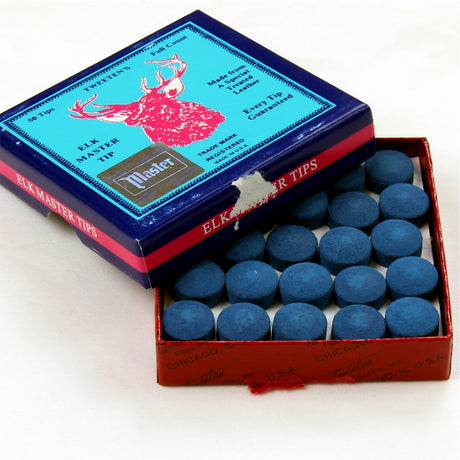 50 x 11mm Tweeten ELKMASTER Leather Snooker Pool Cue Tips (full box)