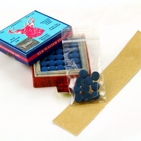 10 X 10mm Tweeten ELK MASTER Leather Snooker Pool Cue Tips - FREE Sandpaper