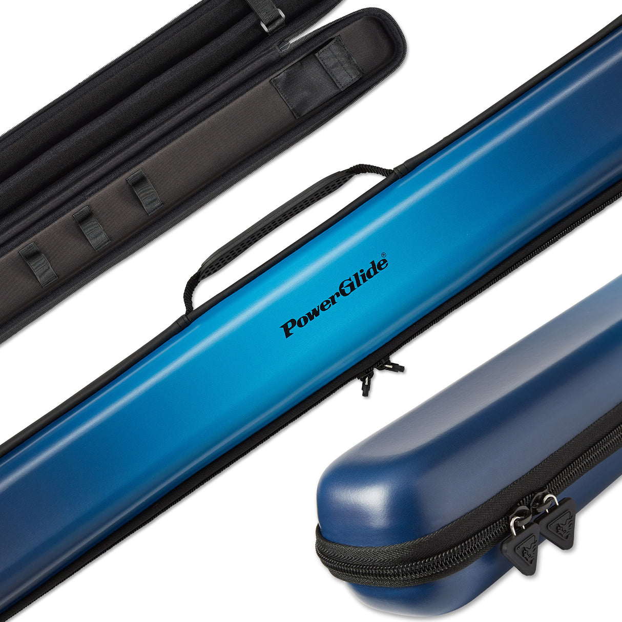 PowerGlide Svartur 2 Piece Tubular Snooker Pool Cue Case - Max Shaft Length 75cm