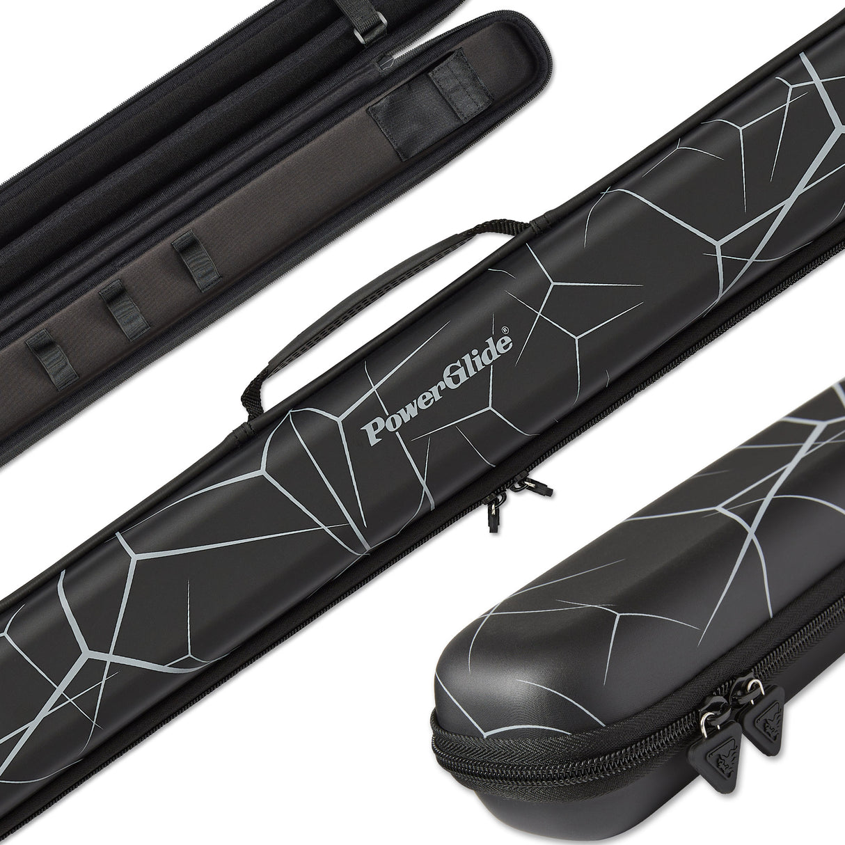 PowerGlide Svartur Noir 2 Piece Tubular Snooker Pool Cue Case - Max Shaft Length 75cm