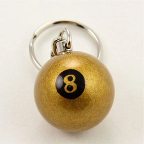 Miniature GOLDEN 8 Ball Aramith Keyring Lucky Gold 8 Ball Pool Ball Key Ring