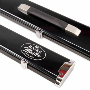 Baize Master 3/4 Black Luxury Snooker Pool Cue Case - Holds Two 3/4 Joint Cues
