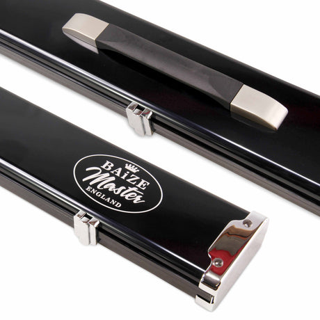 Baize Master 3/4 Black Luxury Snooker Pool Cue Case - Holds Two 3/4 Joint Cues