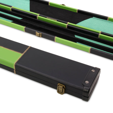 Deluxe 3/4 WIDE CHEQUERED Snooker Pool Cue Case with Plastic Ends - Holds 2 Cues