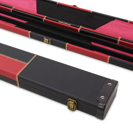 Deluxe 3/4 WIDE CHEQUERED Snooker Pool Cue Case with Plastic Ends - Holds 2 Cues
