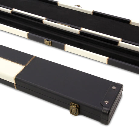 Deluxe 3/4 WIDE CHEQUERED Snooker Pool Cue Case with Plastic Ends - Holds 2 Cues
