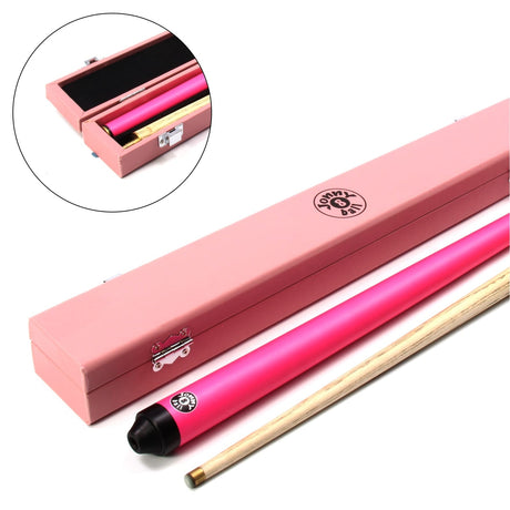 Jonny 8 Ball 36” PINK JET Junior Ash Pool Snooker Cue & MATCHING Hard Case