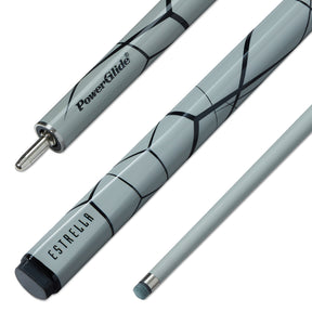 PowerGlide Estrella Fiberglass 57 Inch 2 Piece Centre Joint Low Deflection Snooker Cue 10mm Tip