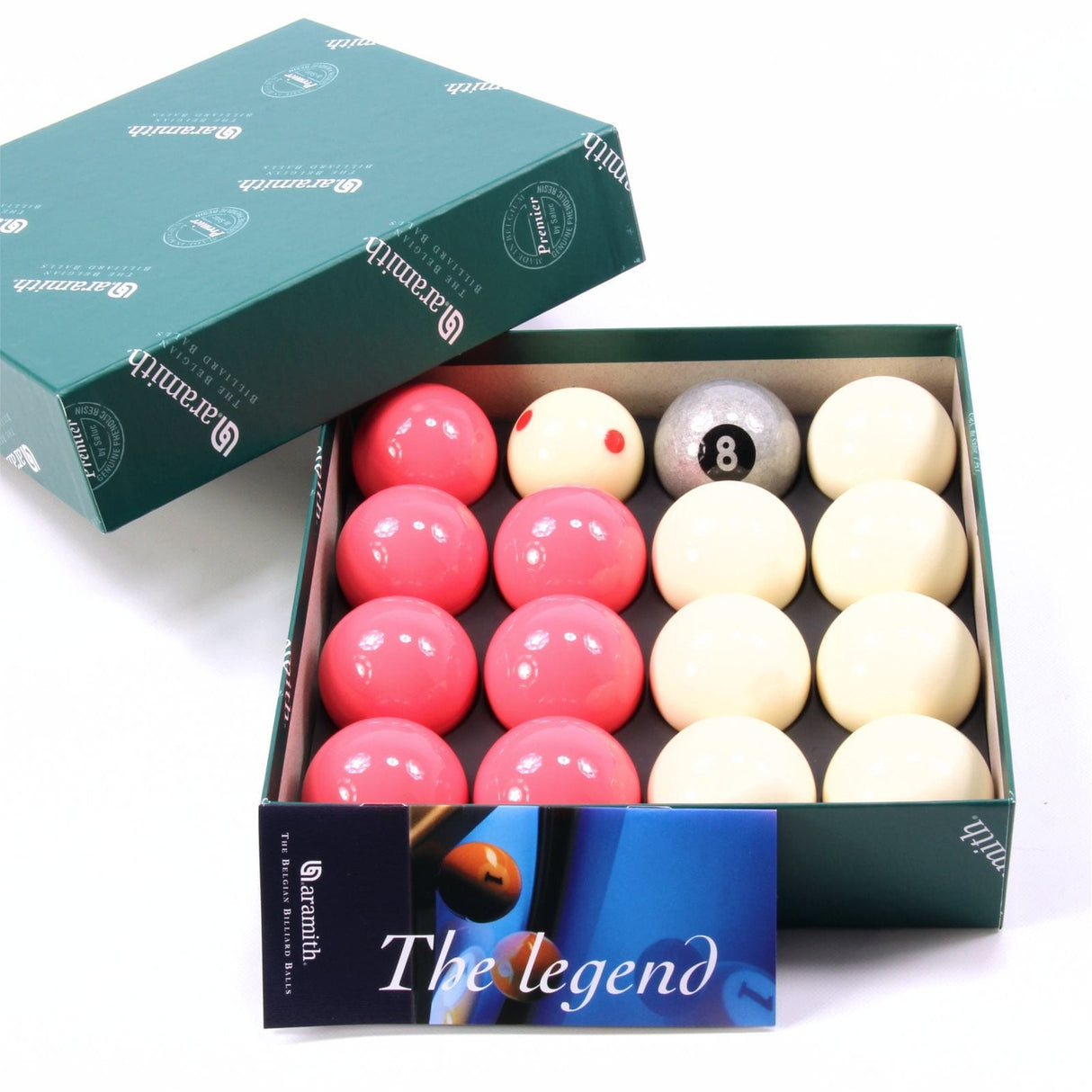 EXCLUSIVE! Aramith SILVER 8 Edition PINK & WHITE Pool Balls - PRO CUP Cue Ball