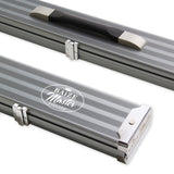 Baize Master WIDE GREY 3/4 PRO LINE Aluminium Metal Ends Snooker Pool Cue Case - Holds 2 Cues