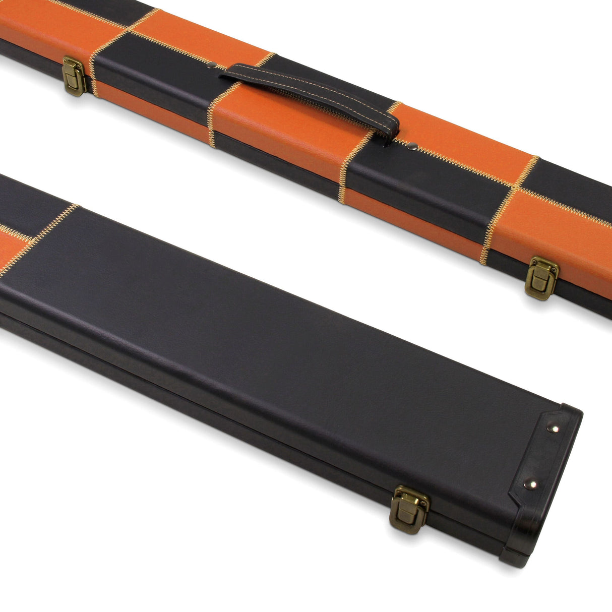 Deluxe 1 Piece WIDE CHEQUERED Snooker Pool Cue Case with Plastic Ends - Holds 3 Cues