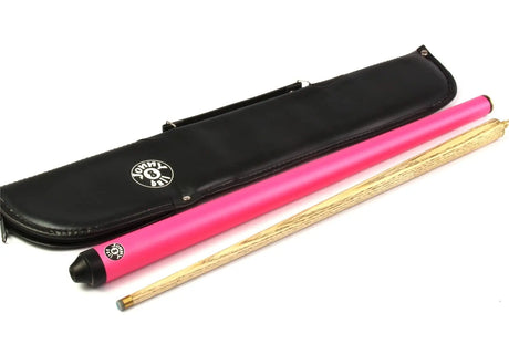 Jonny 8 Ball 48 inch PINK JET JUNIOR 2pc Ash Pool Snooker Cue & SOFT CASE Jonny 8 Ball