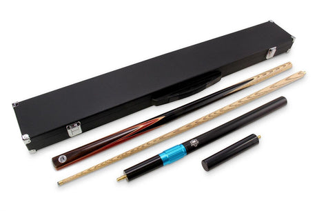 PRO147 2pc RED DEVIL Multi Splice Snooker Pool Cue Set with 3 Slot Hard Case