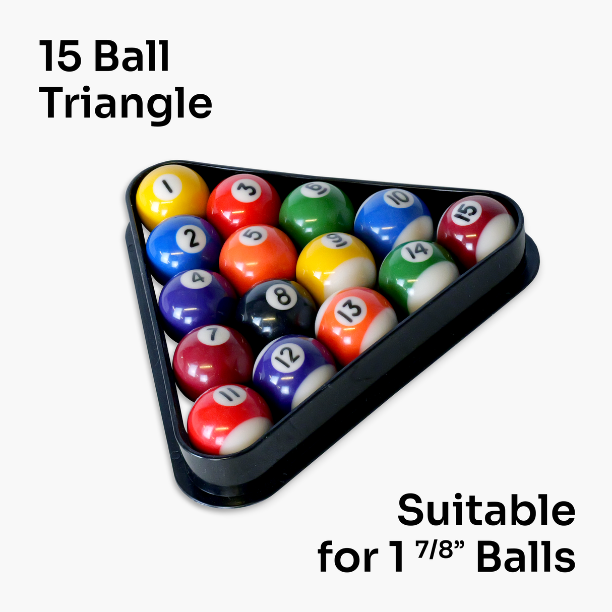 1 7/8" (47.6mm) 15 Ball BLACK Plastic Snooker & Pool Kids Small Triangle For 1 7/8 Inch Balls