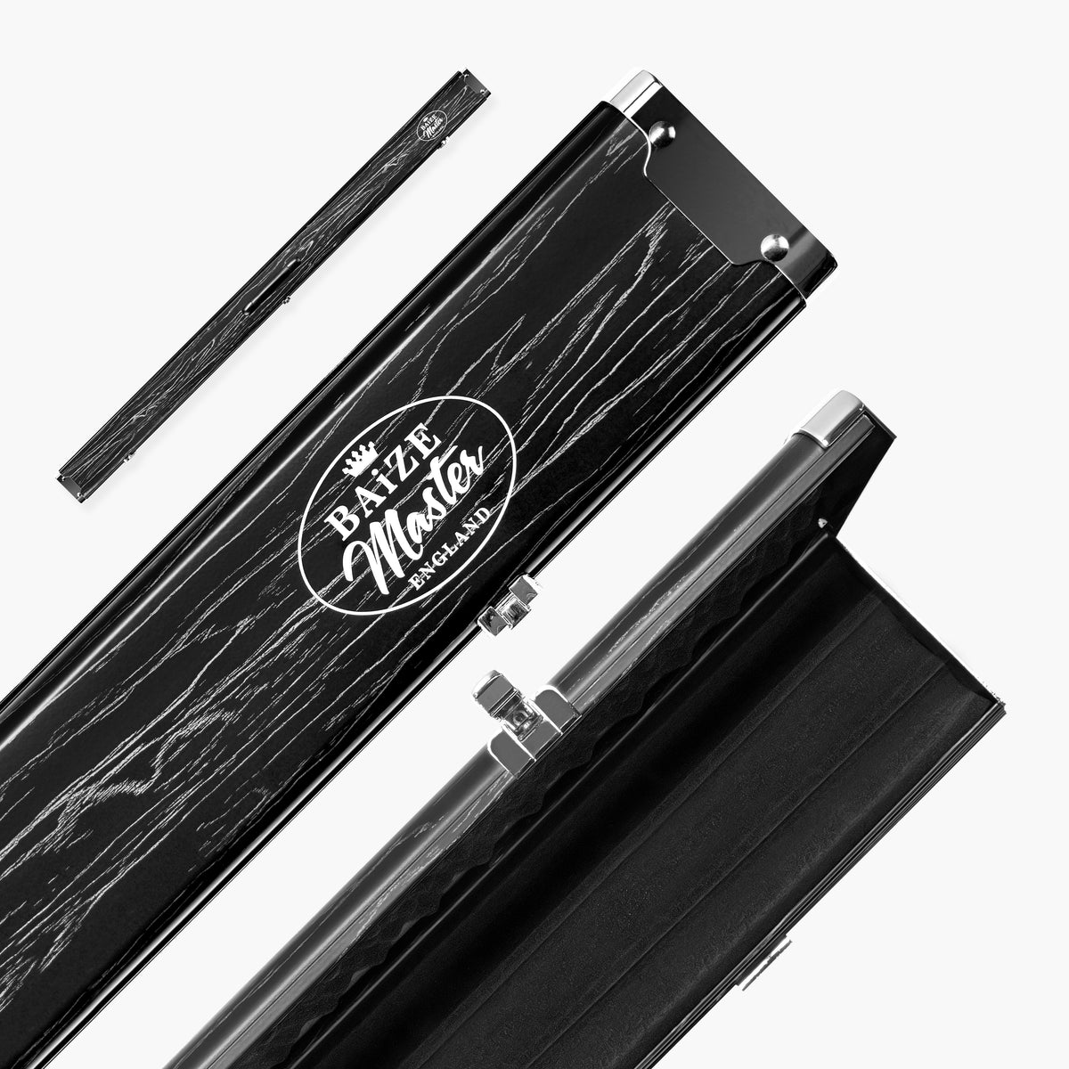 Baize Master Woodgrain 3/4 3 Slot Aluminium Snooker and Pool Cue Case - Holds 2 Cues + Extensions