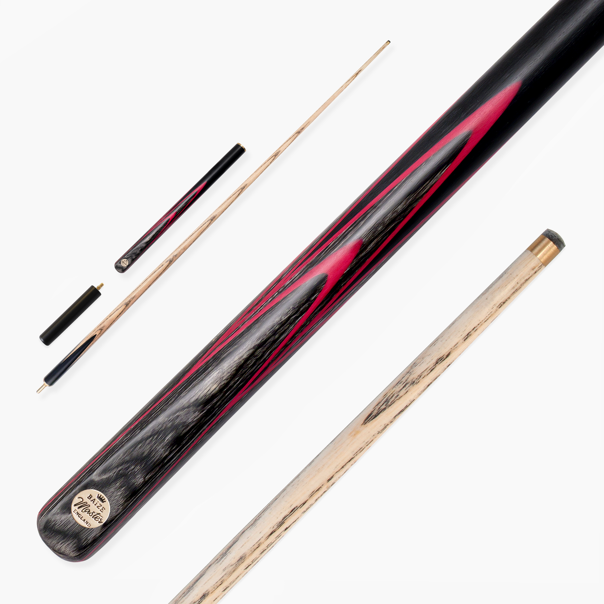 G14 Baize Master RED EMPEROR 57 Inch 3/4 English 8 Ball Pool Cue with 8.5mm Tip + Mini Butt Extension