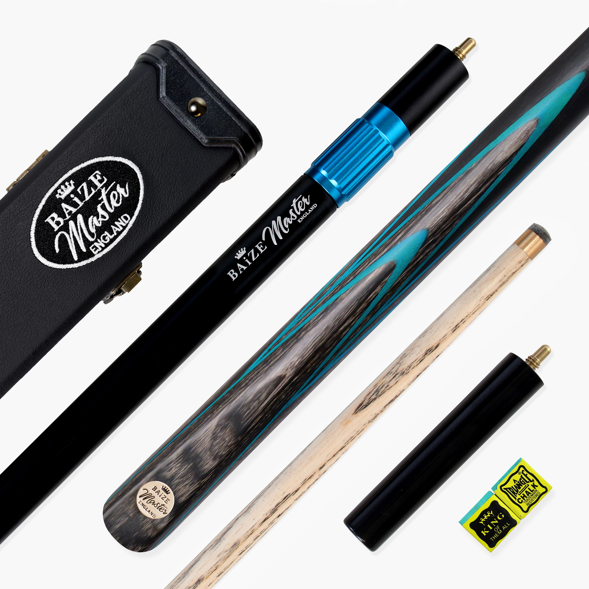 Baize Master ELECTRIC EMPEROR SNOOKER CUE SET with Case 2 x Extensions and Chalk