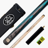 Baize Master Gold Series ELECTRIC EMPEROR 8-BALL POOL CUE SET with 57 Inch Hand Spliced 3/4 Joint Cue 8mm Tip, Deluxe Black Interior Hard Case and 2 x Chalk