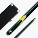 Jonny 8 Ball Inferno 2 Piece Graphite Fiberglass Cue and Case Set 9.5mm Green Layered Tip