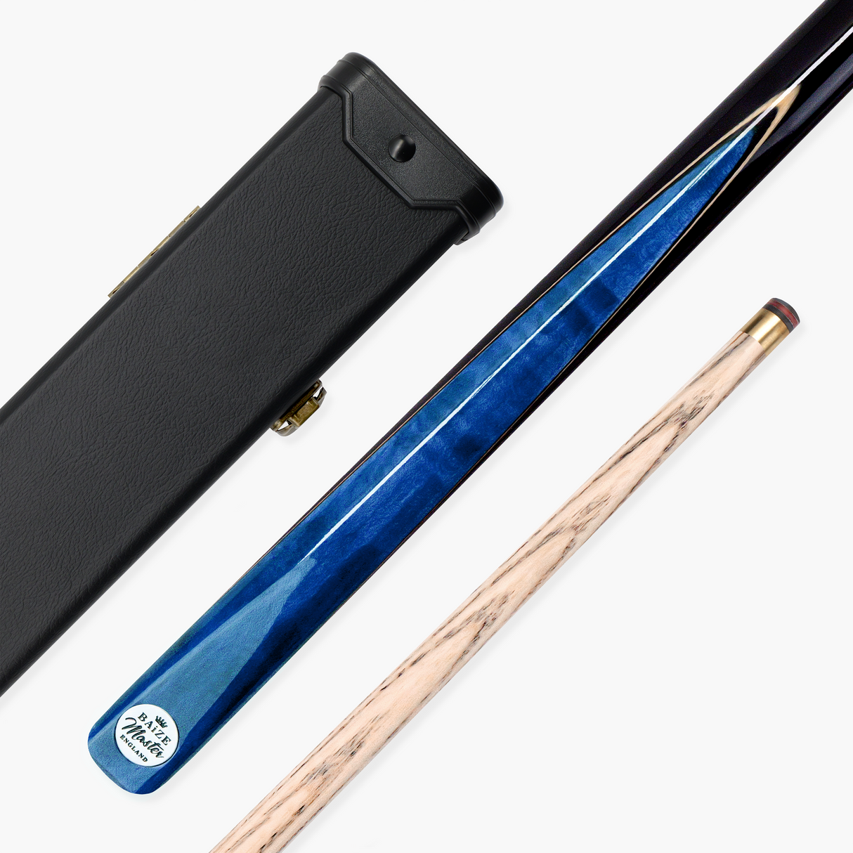 Baize Master Silver Series 48 Inch CONQUEST Junior Kids Short Snooker Pool 2pc Ash Cue Set with MEDIUM BLACK HARD CASE - 9.5mm