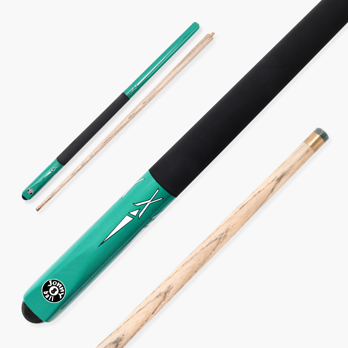 Jonny 8 Ball Teal Torpedo 48 Inch 2 Piece Junior Kids Snooker and Pool Cue 9.5mm Tip