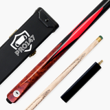 PRO147 Red Eclipse 3/4 Joint Snooker and Pool Standard Cue and Case Set with 9.5mm Green Layered Tip