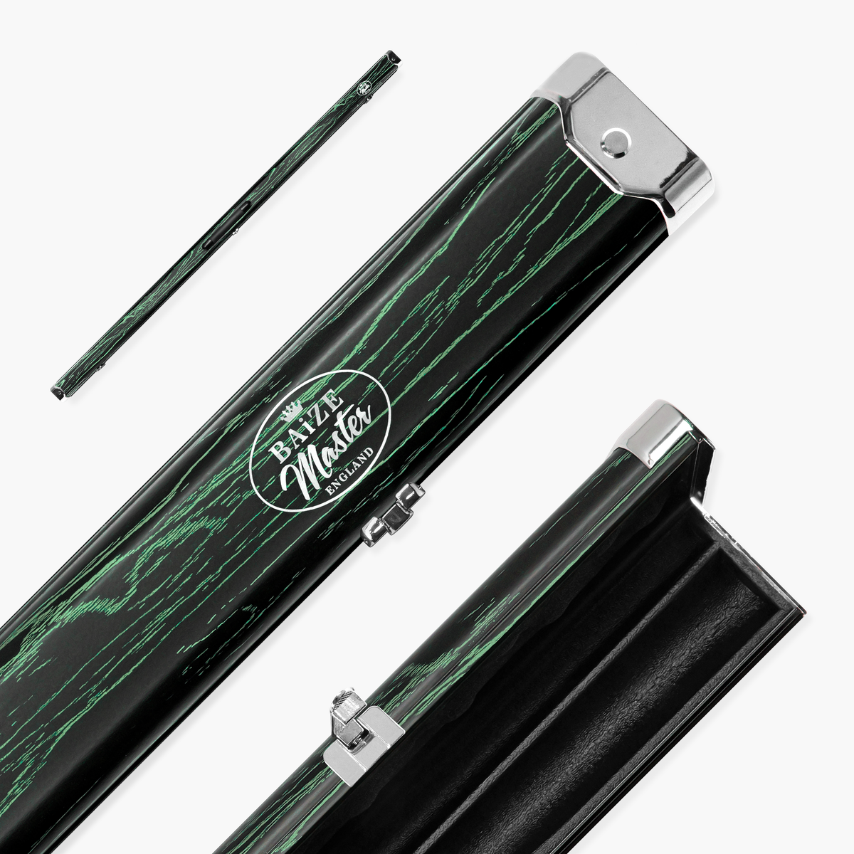 Baize Master Woodgrain 1 Piece 2 Slot Aluminium Snooker and Pool Cue Case - Holds 2 Cues