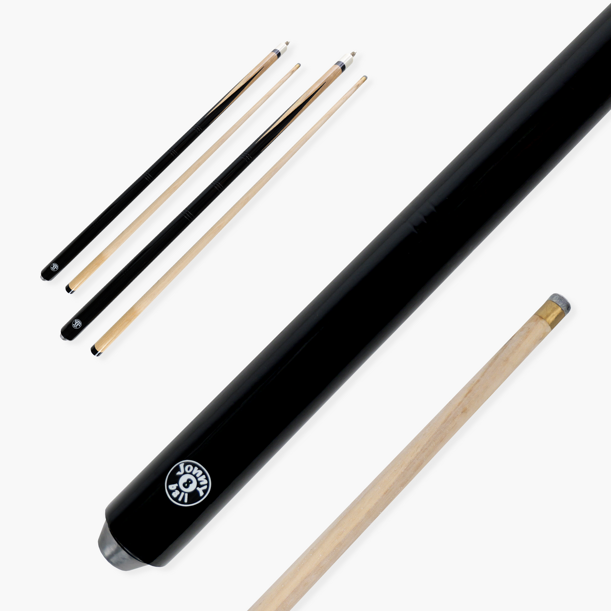 Jonny 8 Ball Pub Style 2 Piece Snooker Pool Cue Set 9.5mm Tip - 57 Inch and 48 Inch Cues