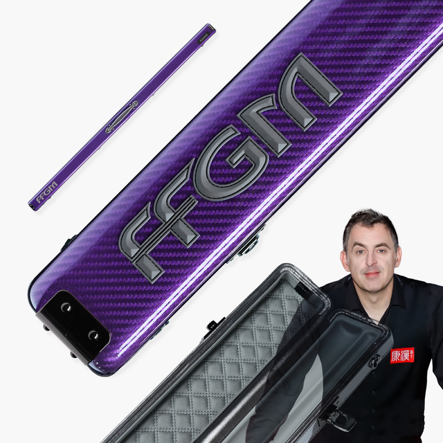 FFGM The Rocket Ronnie O'Sullivan 1 Piece 2 Slot Ultra Luxury Purple Snooker and Pool Cue Case - Holds 2 x One Piece Cues Cue + Case