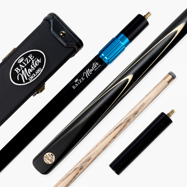 Baize Master Black Centurion 3/4 Joint Snooker and Pool Cue and Case Set with 9.5mm Pro Impact Hybrid Tip Baize Master